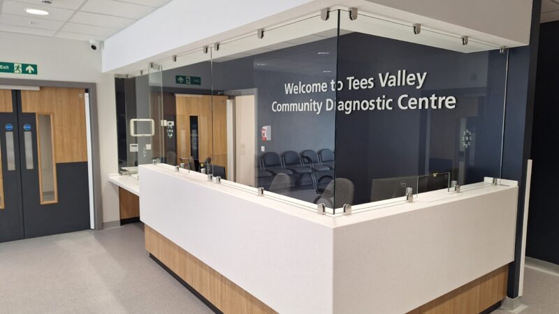 Community diagnostic centre reception desk