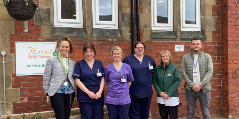 South Tees Hospitals NHS Foundation Trust’s specialist palliative care team with Sharon Austin and Gary Gray from Herriot Hospice Homecare’s family of services.