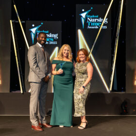 Paula Wilkinson at the Student Nursing Times Awards