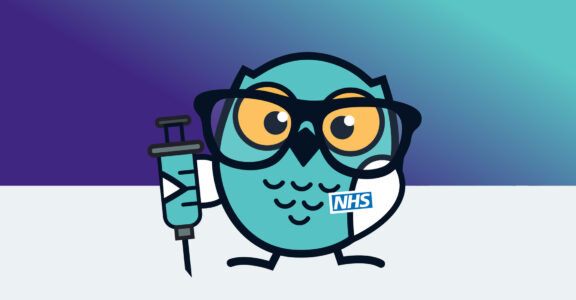 Owl with flu vaccine
