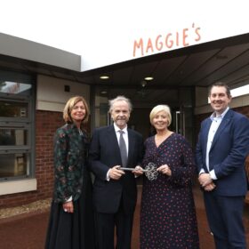 Maggie's CEO Dame Laura Lee DBE, Maggie's chair Stuart Gulliver, University Hospitals Tees CEO Stacey Hunter and Rob Harrison, interim chief executive, Newcastle upon Tyne Hospitals NHS Foundation Trust (and former South Tees director)