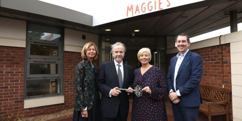 Maggie's CEO Dame Laura Lee DBE, Maggie's chair Stuart Gulliver, University Hospitals Tees CEO Stacey Hunter and Rob Harrison, interim chief executive, Newcastle upon Tyne Hospitals NHS Foundation Trust (and former South Tees director)