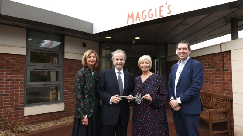 Maggie's CEO Dame Laura Lee DBE, Maggie's chair Stuart Gulliver, University Hospitals Tees CEO Stacey Hunter and Rob Harrison, interim chief executive, Newcastle upon Tyne Hospitals NHS Foundation Trust (and former South Tees director)