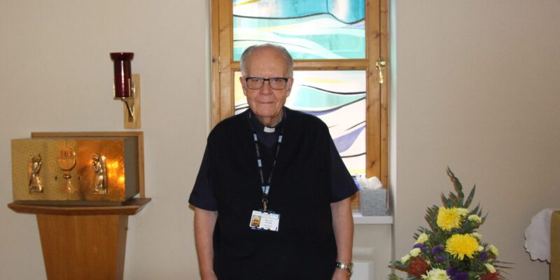 Co-lead chaplain, Len Collings in the chapel at James Cook