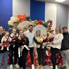 Families enjoying the neonatal Christmas party at The James Cook University Hospital