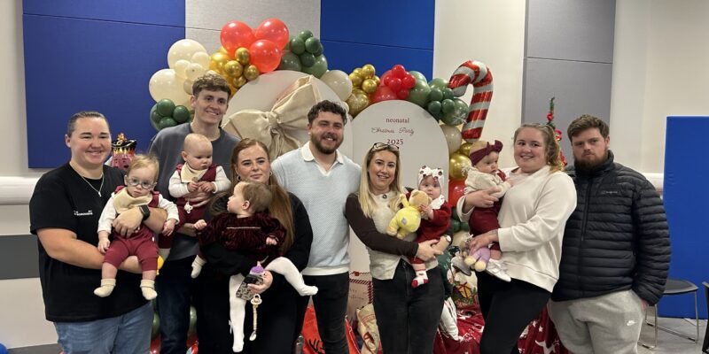 Families enjoying the neonatal Christmas party at The James Cook University Hospital