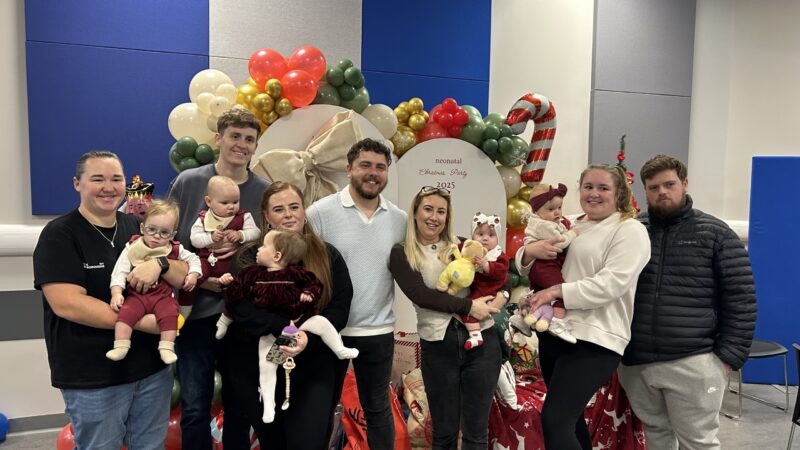 Families enjoying the neonatal Christmas party at The James Cook University Hospital