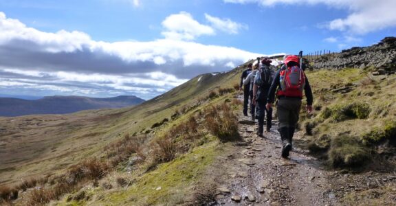 South Tees Hospitals staff climbing up the three peaks