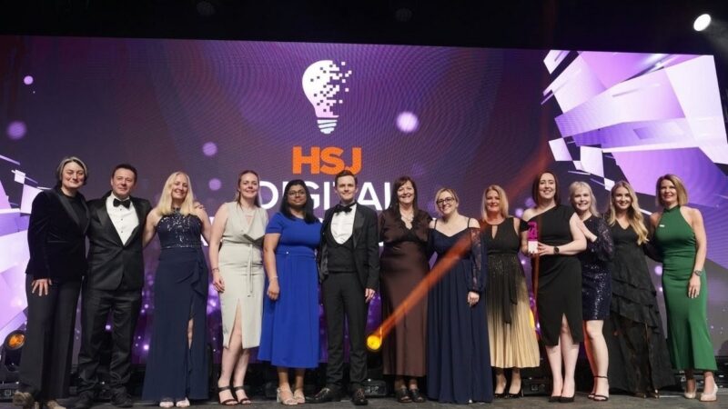The winning team collect the HSJ award.