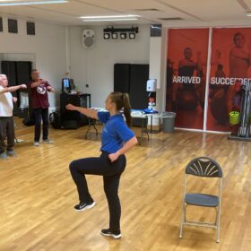 People attending doing exercise at a Pulmonary rehabilitation class