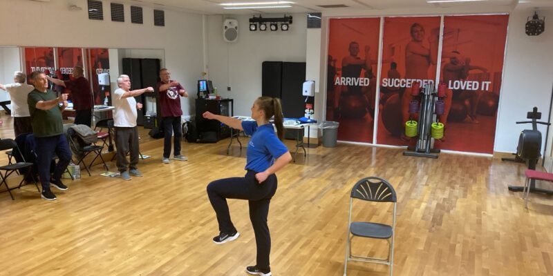 People attending doing exercise at a Pulmonary rehabilitation class