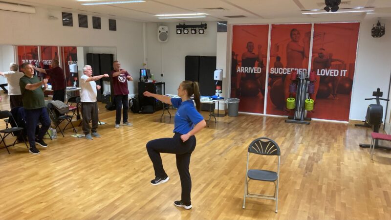 People attending doing exercise at a Pulmonary rehabilitation class