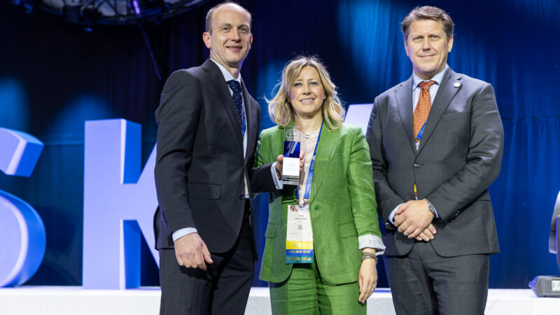 Mr Cattell (left) receiving his ESSKA Award