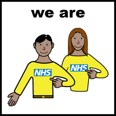 Two people with yellow tops on