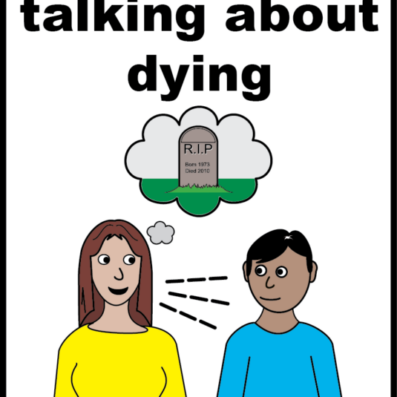 Two people talking about death