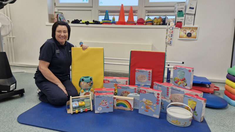 Nicola Hewitson with the toys