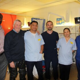 Earl Parker with the team who looked after him in James Cook