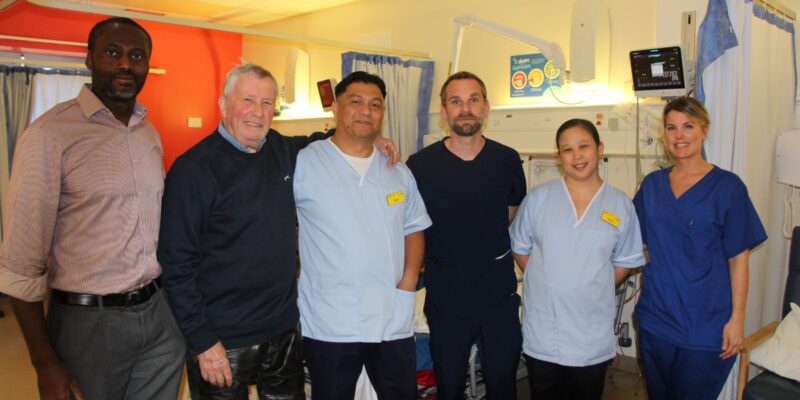 Earl Parker with the team who looked after him in James Cook