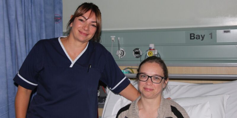 Sophie Warren with specialist nurse Vicki Ness