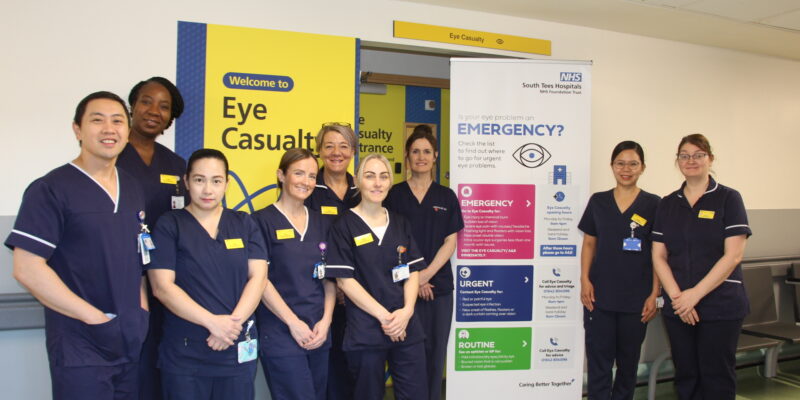 The ophthalmology team outside the emergency eye care department