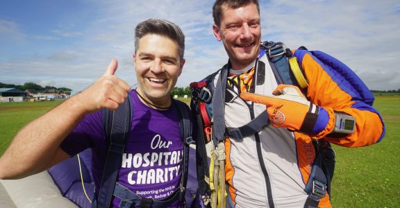 Head-of-charity-Ben-Murphy-celebrates-after-his-tandem-skydive