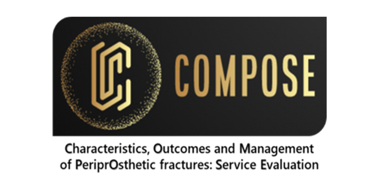 Compose logo with gold copy on a black background