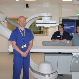 Staff in the new interventional radiology theatre