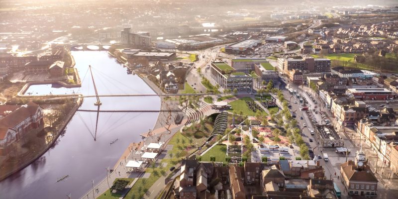 Artist's impression of redeveloped Stockton High Street waterfront