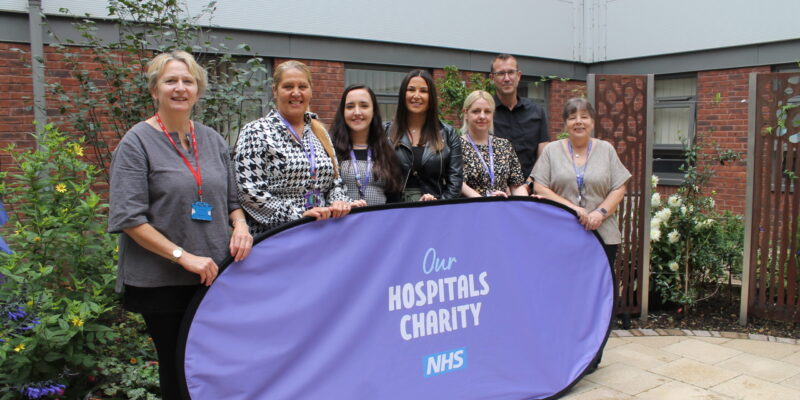 Laura Johnston, Amy Peirse, Graham Dyson and Our Hospitals Charity team