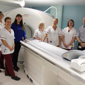 Some of the Friarage radiology team with the new CT scanner 