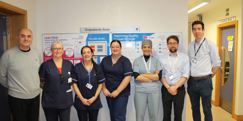 From L to R: Dr Ahmed Monier, Claire Connelly, Zoe Cox, Steph Goodman, Dr Eman Alabsawy, Dr Tim Hardy and Dr Darren Craig